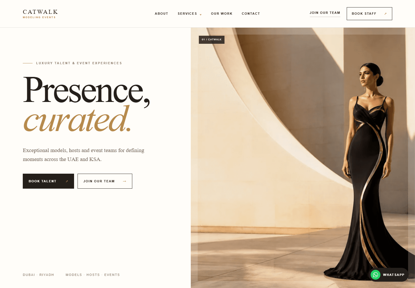 Catwalk luxury modeling and events website