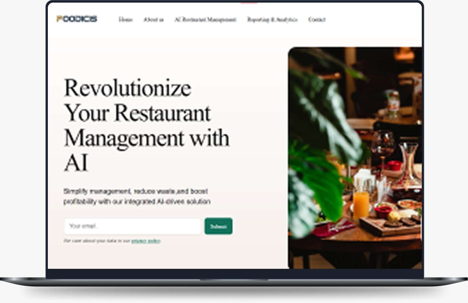 Foo restaurant web experience
